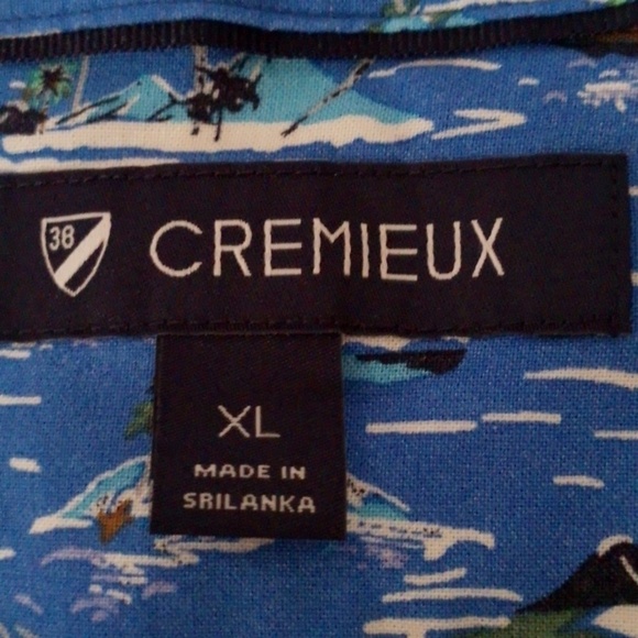 New Retro Sailboat XL Cabana Ocean Blue Island Print Button Down Shirt - Picture 6 of 9